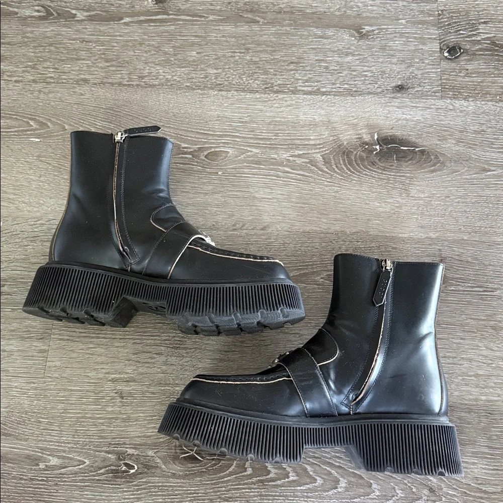Gucci Authentic Hunder Dionysus-Buckle Leather Boots booties 37.5 - Picture 5 of 11